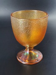 Vintage CARNIVAL GLASS GOBLET, 4¾»x3½», amber