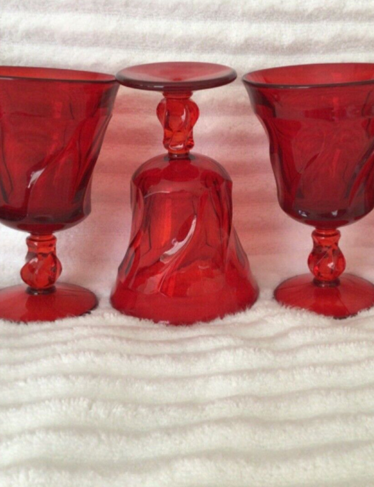 FOSTORIA JAMESTOWN Ruby red water goblet/glass (1) EXCELLENT