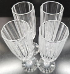 (4) Cristal D’Arques Bretagne Fluted Champagne Set Vintage Crystal Cut Stemware