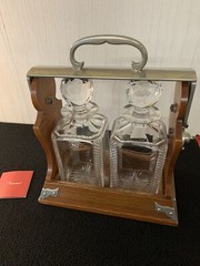 Whisky Cellar known as ‘Tantalus’ Victorian Style Baccarat Decanters Attributed