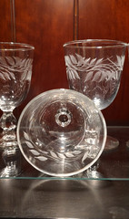 VTG Set of 4 Libbey Water Goblets Wheat Glasses (Stem 3003 Cut) Discontinued