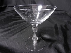 Tiffin Lenox Kingsley Champagne Tall Sherbet Clear Cut Air Drop Stem 5 1/8″ T