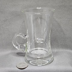 Clear Blown Glass 4 ¼” Irish Coffee or Beer Mug Low Finger Handle