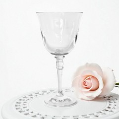 Ralph Lauren Crystal LANDON Clear Ornate Stem Flared Bowl 13.5 OZ Wine Glass NEW
