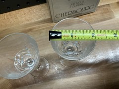 Vtg W.M. Dalton 24% French Lead Crystal Unit No. 5 2 Cordial Glasses Made France