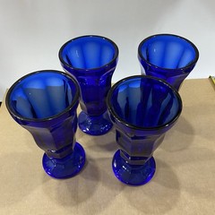 Vintage Anchor Hocking Cobalt Blue Parfait Milk Shake Sundae Glass Tumbler