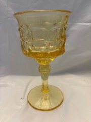 Set of three tiara constellation, yellow stemmed goblets. Tiara exclusive