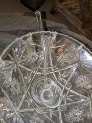 Anchor Hocking Early American Prescut Star of David LG. Punch Bowl Set 22 Pc.