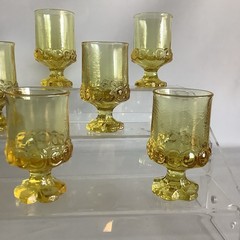 Lot of 21 VTG Tiffin Franciscan Madeira Cornsilk Yellow Glass Tumblers + 2 Bowls