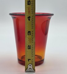2 Vintage Amber Glass Cup Tumbler Insert 4″