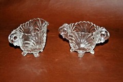 Classic Cambridge Footed Clear Glass Cream & Sugar Set – Caprice Style