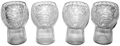 4 Cambridge Glass Caprice Clear Flat Tumblers 12 Ounce 4 3/4″