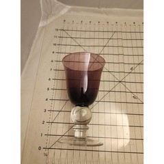#7739 Amethyst Purple Wine Water Stem Glasses Pair