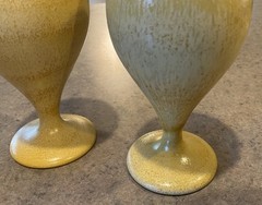 THE POTTERY STEAKHOUSE :: Vintage Set/4 PEDESTAL DRINKING 5 1/4” GOBLETS HAWAII