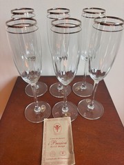 J PREZIOSI LAVORATO A MANO CHAMPAGNE GLASSWARE~ITALY vintage Set of 6