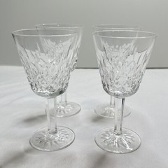 Set Of 4 Waterford Crystal Lismore Glass Glasses 5 7/8” Tall