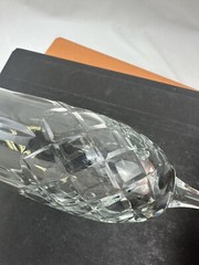 European Cut Crystal Champagne Flutes Diamond Vertical Starburst Base Bohemian 2