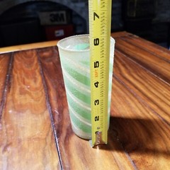 Vtg Candy Stripe Frosted Texture Multicolor Tumbler Glasses MCM Set 9 RAM