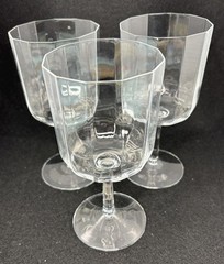 Kosta-Boda Oktav Crystal Water Goblets Sweden 6.7in Discontinued Set of 3