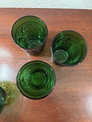 Anchor Hocking Vintage MCM Green Sandwich Custard Cup/Juice Glasses