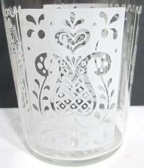 Vintage Anchor Hocking Glass Tumblers SET OF 4 Horse & Buggy Gold White 4 3/4″ T