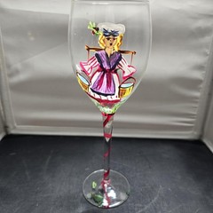 Block Basics 12 Days of Christmas Goblet 8 Maids A-Milking Hand Painted 9 Inch