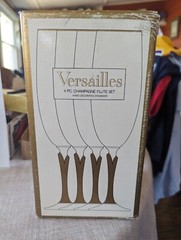 Versailles Crystal Champagne Flute Set (3) Colony BOHEMIA Czechoslovakia Vintage