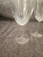 4 Starburst Diamond Cut Wine Sherry Glass Hexagon Stems