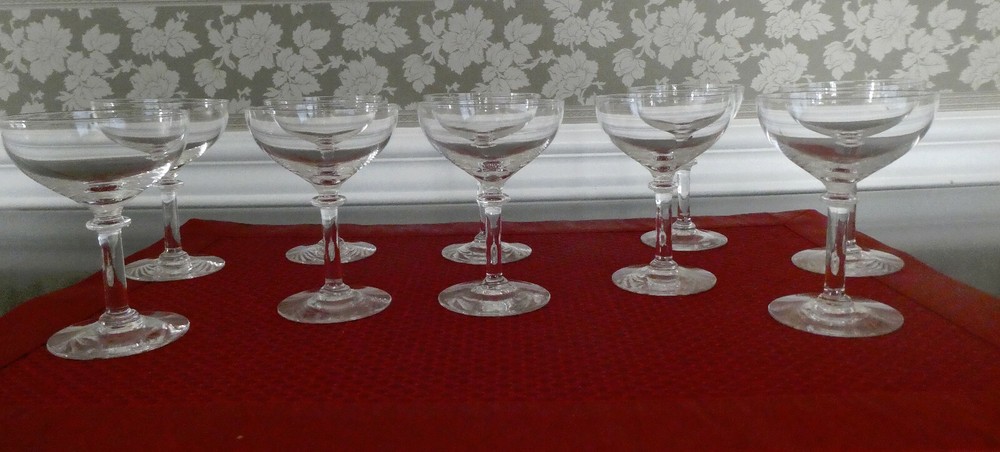 VINTAGE CLEAR CRYSTAL CORDIAL GLASSES, 3 1/2 INCHES TALL, LOT OF 10, PERFECT