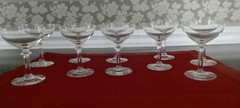 VINTAGE CLEAR CRYSTAL CORDIAL GLASSES, 3 1/2 INCHES TALL, LOT OF 10, PERFECT