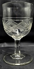 Wine Goblet Gillinder & Sons Pattern No. 46 Rail Fence Clear Glass EAPG c.1870s