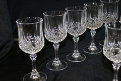CRISTAL D’ARQUES LONGCHAMP Lead Crystal Wine Glasses 5 3/4 Oz France Set (12)