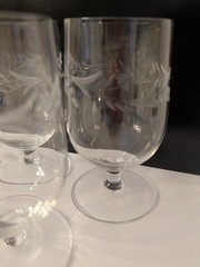 4 Vtg Libbey Glass Wheat Etched Design Iced Tea Glasses 5″ Crystal