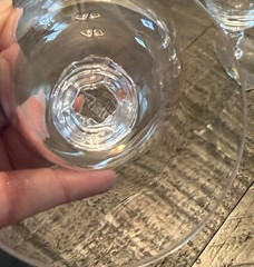 Set Of 6 Juice GLASSES 4 3/4» PLATINUM RIM «ENGAGEMENT» FOSTORIA SIGNED
