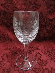 Spinning Star Cut Crystal: Wine Goblet (s), 5 3/4″ Tall — CR#051