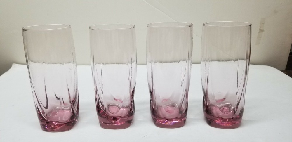 5 LIBBEY IMPERIAL PLUM ELEGANT GLASS DISCONTINUED TUMBLERS 6 3/4″