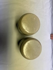 Handmade Ceramic Tumblers Set Heart Design Beige Gray Pottery unbranded