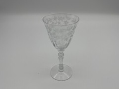 6 Fostoria Chintz Crystal 5 1/2″ Low Wine Goblets 3 1/2 Ounce