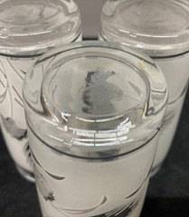 Libbey Frosted Silver Leaf Pattern Mini Tumblers 4oz Set of 3