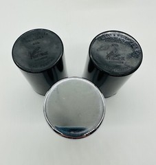 LOT 3 Vintage MCM Henry & Miller Retro Kraftware 10oz Tumblers w Holders Silver