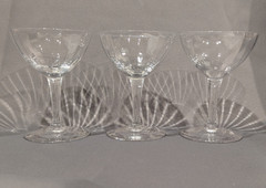 Vintage Crystal Coupe Champagne Cocktail Glasses, Optic Panel 4.5″ Tall Set/3