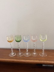 Multicolor Twisted Stem Cordial Set Of 5