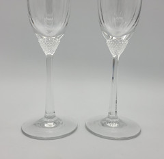 Set of 2 Crystal VILLEROY & BOCH OCTAVIE Champagne Flutes Glasses 8.75″ Tall