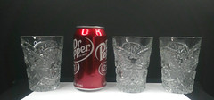 Sunshine, US Glass, # 15110, Flat Tumblers, (3), USA, EAPG, c 1908, ExCd