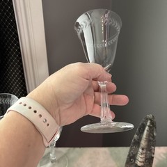 Estate Crystal Laurel Leaf Stemware (European) Set Of 7…7.5″tall