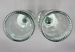 Mexican Bullicante Controlled Bubbles Goblets 7″ Wine Set 2 Light Green Tint