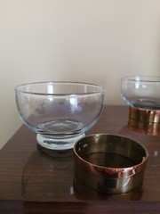 Anchor Hocking Dessert Glasses W 2 Tone Removable Band