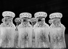 Lot of 8 Littala Ultimate Thule Cordial Glasses on Pedestal Melting Ice Pattern