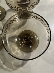 Libbey Vintage MCM Prado Tawney Smoke Dessert Set of 6 Coupes Champagne Glass