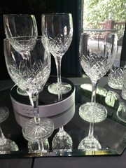 (1) Wine Claret Glass 7-3/4″ Goblet, Cut Crystal Edinburgh Montrose Signed